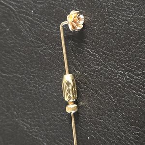 vintage Krementz 14k gold overlay rose stick pin AND 10k Gold Rose Pendant